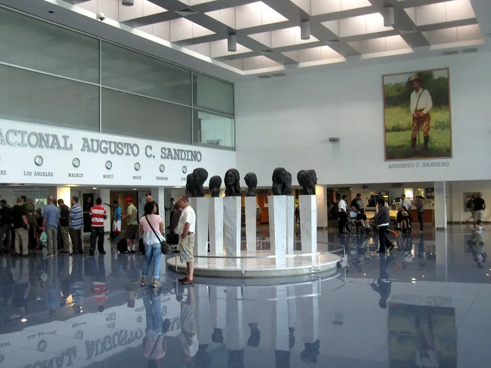Main hall of Augusto C. Sandino airport in Managua
